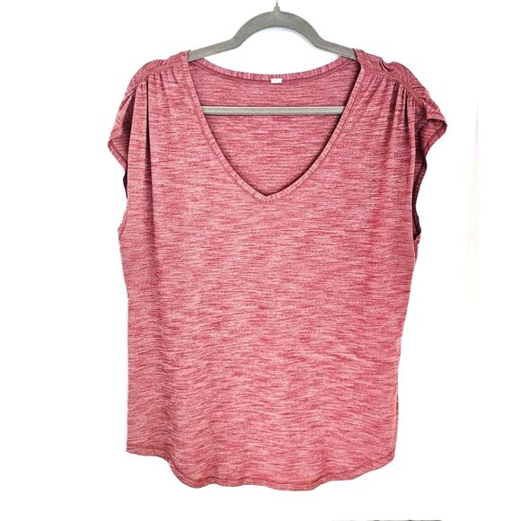 Lululemon Women’s V-Neck Sleeveless Top Pink Sz. 12 | Studio to Street Yoga Tank - Picture 2 of 7